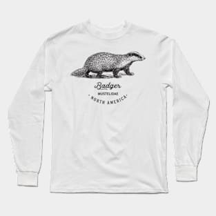 Honey Badger Retro Vintage Animal Fauna Long Sleeve T-Shirt